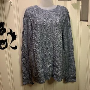 Gap cable charcoal heather silver sweater L Tall